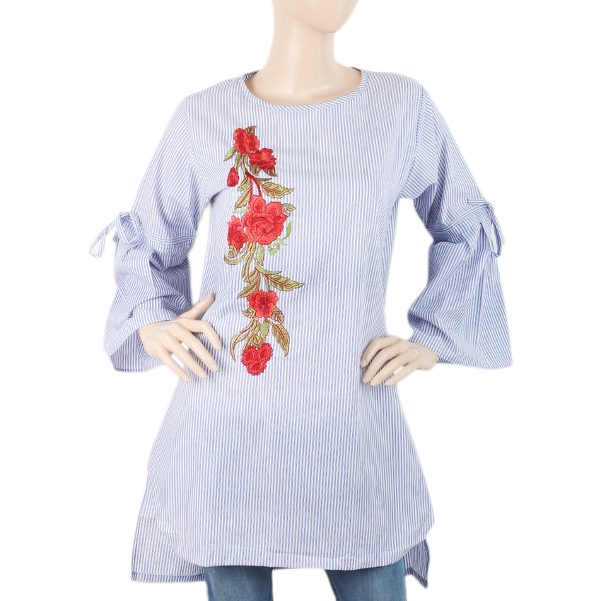 Women's  Embroidered Kurti - Blue, Women, Ready Kurtis, Chase Value, Chase Value