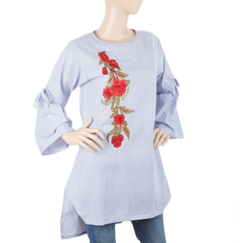 Women's  Embroidered Kurti - Blue, Women, Ready Kurtis, Chase Value, Chase Value