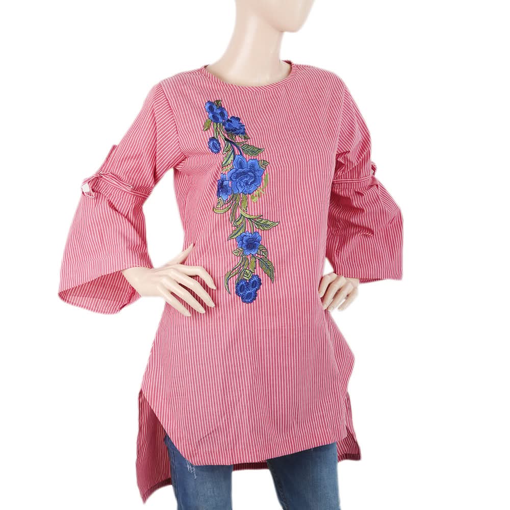 Women's  Embroidered Kurti - Maroon, Women, Ready Kurtis, Chase Value, Chase Value