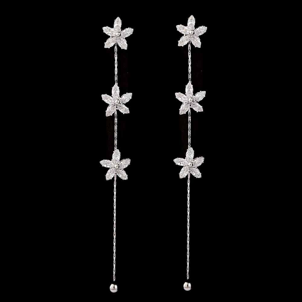 Women's Zircon Earring - Silver, Women, Earrings & Tops, Chase Value, Chase Value