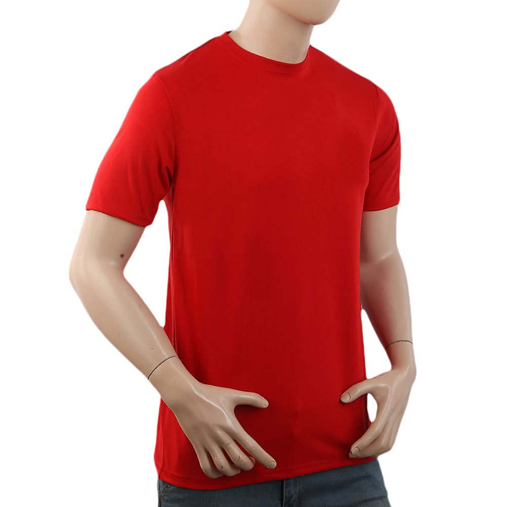Men's Half Sleeves with Logo T-Shirt - Red, Men, T-Shirts And Polos, Chase Value, Chase Value