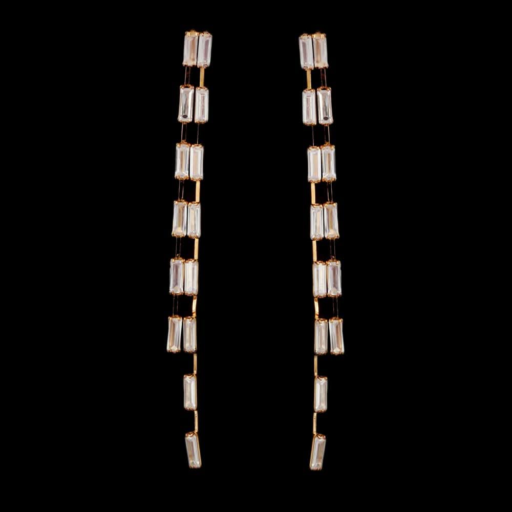 Women's Zircon Earring - Golden, Women, Earrings & Tops, Chase Value, Chase Value