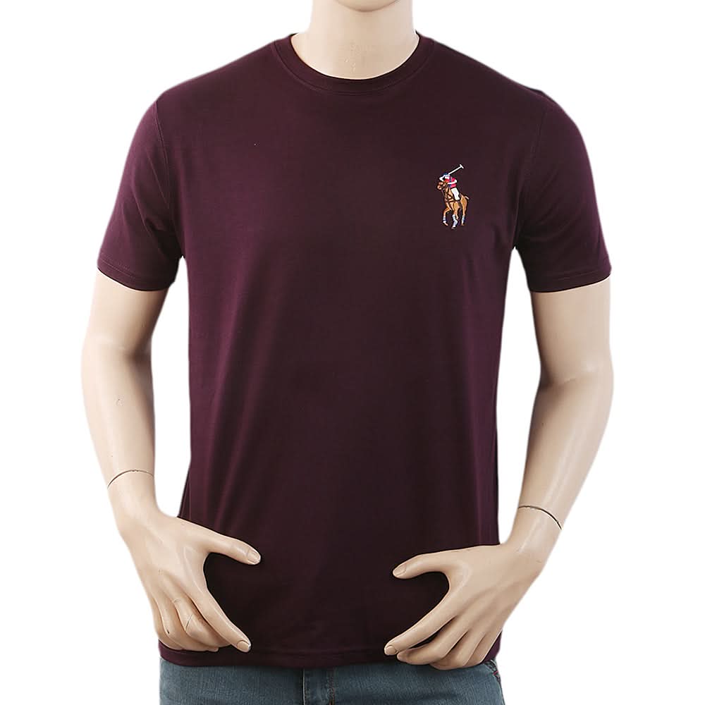 Men's Half Sleeves with Logo T-Shirt - Purple, Men, T-Shirts And Polos, Chase Value, Chase Value