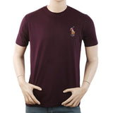 Men's Half Sleeves with Logo T-Shirt - Purple, Men, T-Shirts And Polos, Chase Value, Chase Value