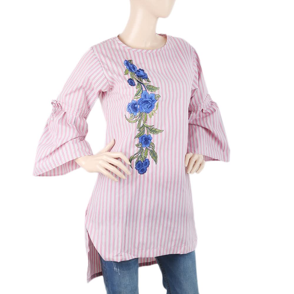 Women's  Embroidered Kurti - Pink, Women, Ready Kurtis, Chase Value, Chase Value