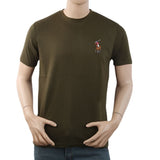 Men's Half Sleeves with Logo T-Shirt - Olive Green, Men, T-Shirts And Polos, Chase Value, Chase Value
