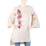 Women's  Embroidered Kurti - Beige, Women, Ready Kurtis, Chase Value, Chase Value