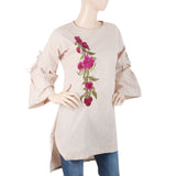 Women's  Embroidered Kurti - Beige, Women, Ready Kurtis, Chase Value, Chase Value