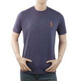 Men's Half Sleeves with Logo T-Shirt - Blue, Men, T-Shirts And Polos, Chase Value, Chase Value
