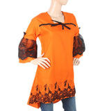 Women's  Embroidered Front Bow Kurti - Orange, Women, Ready Kurtis, Chase Value, Chase Value