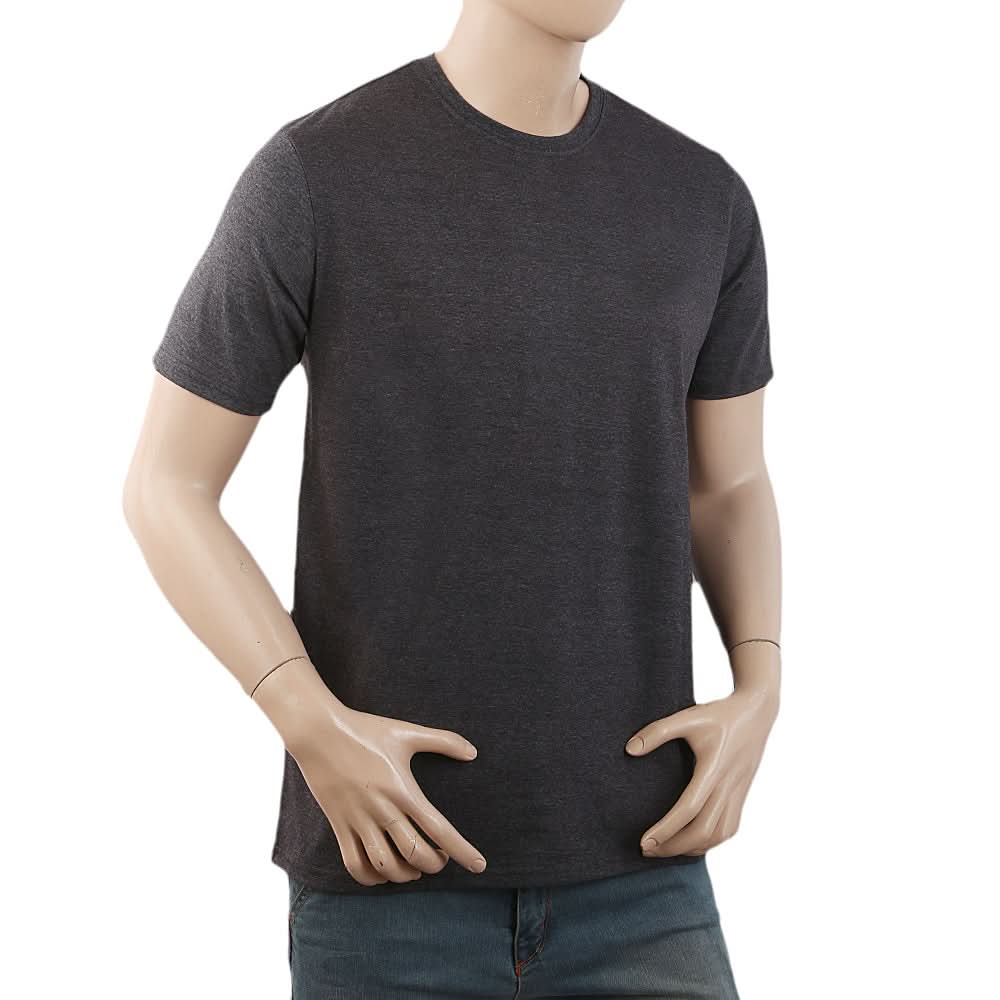 Men's Half Sleeves with Logo T-Shirt - Grey, Men, T-Shirts And Polos, Chase Value, Chase Value