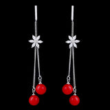Women's Zircon Earring - Maroon, Women, Earrings & Tops, Chase Value, Chase Value