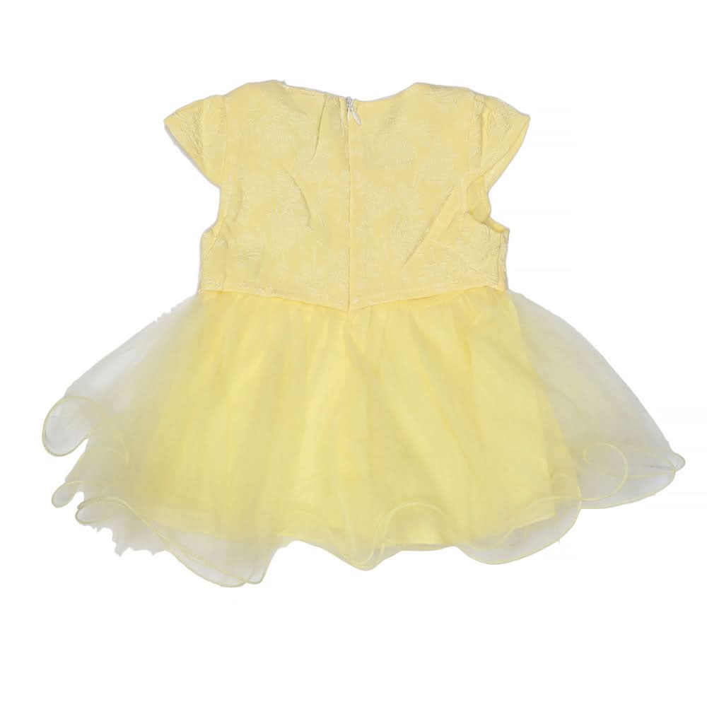 Newborn Girls Fancy Half Sleeves Net Frock - Yellow, Kids, NB Girls Frocks, Chase Value, Chase Value
