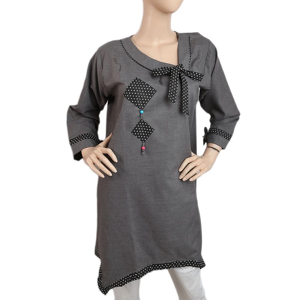 Women's Denim Kurti - Grey, Women, Ready Kurtis, Chase Value, Chase Value