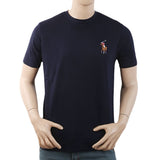 Men's Half Sleeves with Logo T-Shirt - Navy Blue, Men, T-Shirts And Polos, Chase Value, Chase Value