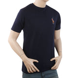 Men's Half Sleeves with Logo T-Shirt - Navy Blue, Men, T-Shirts And Polos, Chase Value, Chase Value