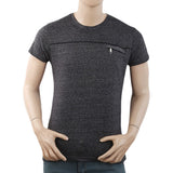 Men's Half Sleeves Twisted Fancy T-Shirt - Grey, Men, T-Shirts And Polos, Chase Value, Chase Value