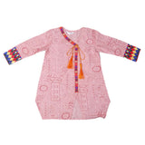 Girls Embroidered Cotton  Kurti - Peach, Kids, Girls Kurti, Chase Value, Chase Value