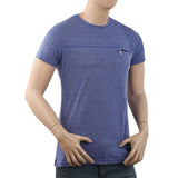 Men's Half Sleeves Twisted Fancy T-Shirt - Blue, Men, T-Shirts And Polos, Chase Value, Chase Value