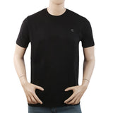 Men's Half Sleeves with Logo T-Shirt - Black, Men, T-Shirts And Polos, Chase Value, Chase Value