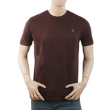 Men's Half Sleeves with Logo T-Shirt - Brown, Men, T-Shirts And Polos, Chase Value, Chase Value