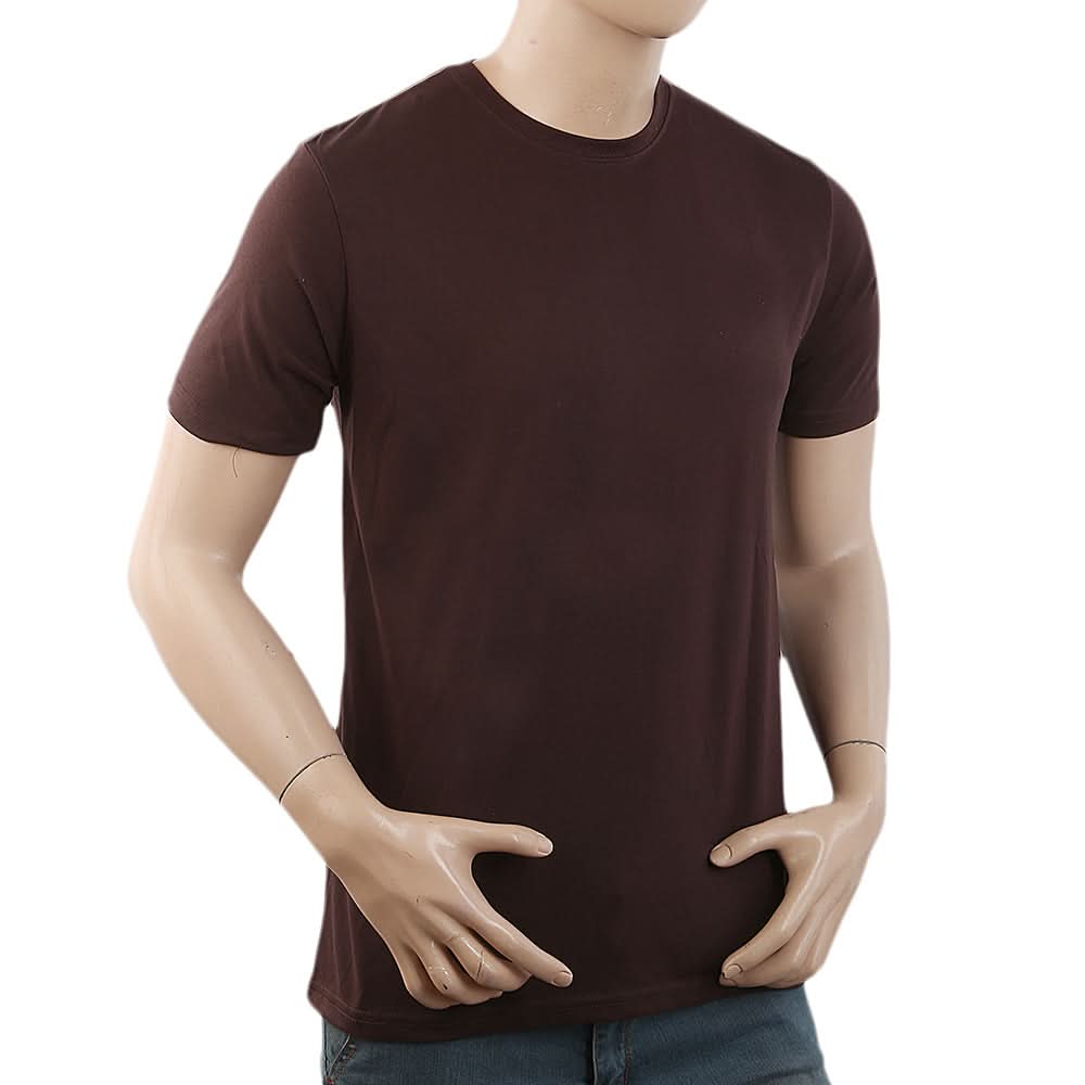 Men's Half Sleeves with Logo T-Shirt - Brown, Men, T-Shirts And Polos, Chase Value, Chase Value