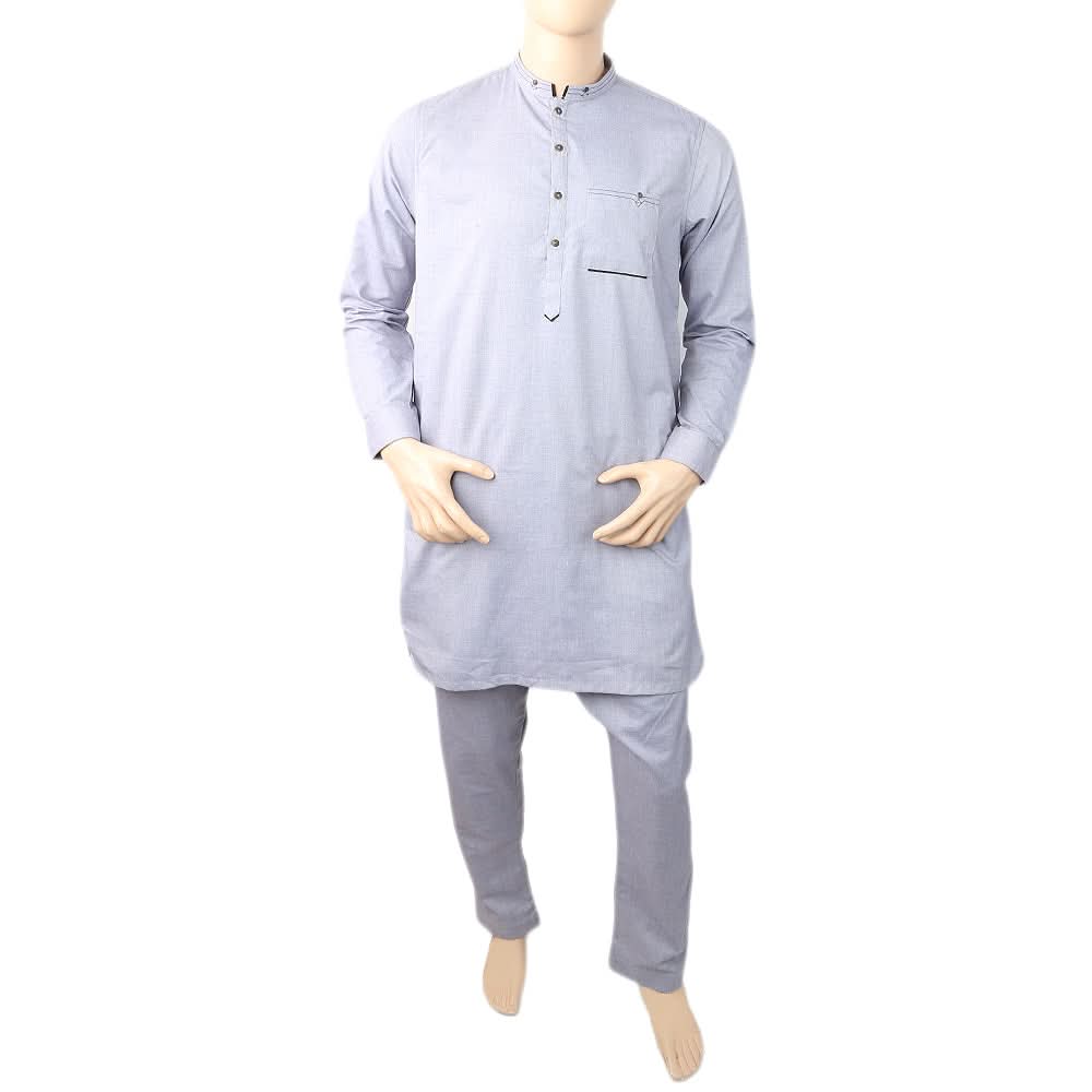 Men's Mashriq Short Kurta Pajama S-5411 - Purple, Men, Shalwar Kameez, Chase Value, Chase Value