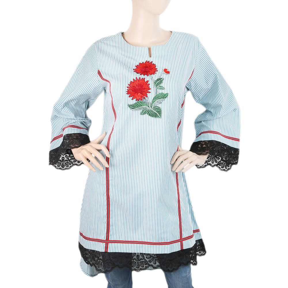 Women'S  Embroidered Kurti With Tape - Sea-Green, Women, Ready Kurtis, Chase Value, Chase Value