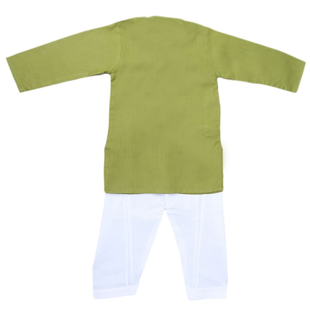 Boys Embroidered Kurta Shalwar Suit - Green, Kids, Boys Shalwar Kameez, Chase Value, Chase Value