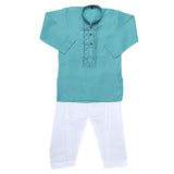 Boys Embroidered Kurta Shalwar Suit - Sea Green, Kids, Boys Shalwar Kameez, Chase Value, Chase Value