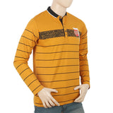 Men's Full Sleeves Sherwani Collar T-Shirt - Mustard, Men, T-Shirts And Polos, Chase Value, Chase Value