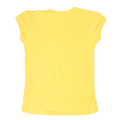Girls Half Sleeve Fancy T-Shirt - Yellow - test-store-for-chase-value
