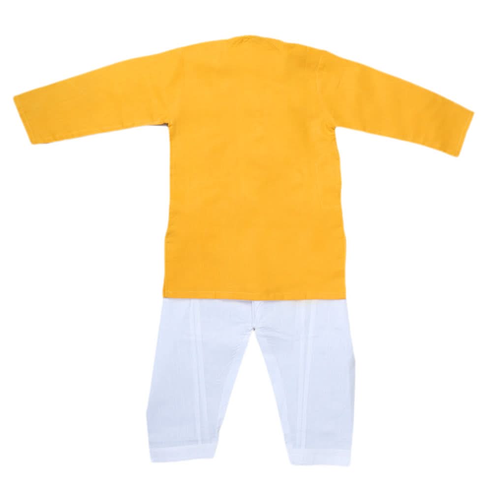 Boys Embroidered Kurta Shalwar Suit - Yellow, Kids, Boys Shalwar Kameez, Chase Value, Chase Value
