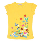 Girls Half Sleeve Fancy T-Shirt - Yellow - test-store-for-chase-value