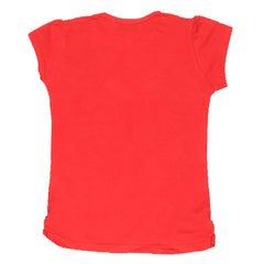 Girls Half Sleeve Fancy T-Shirt - Red - test-store-for-chase-value