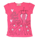 Girls Half Sleeve Fancy T-Shirt - Pink - test-store-for-chase-value