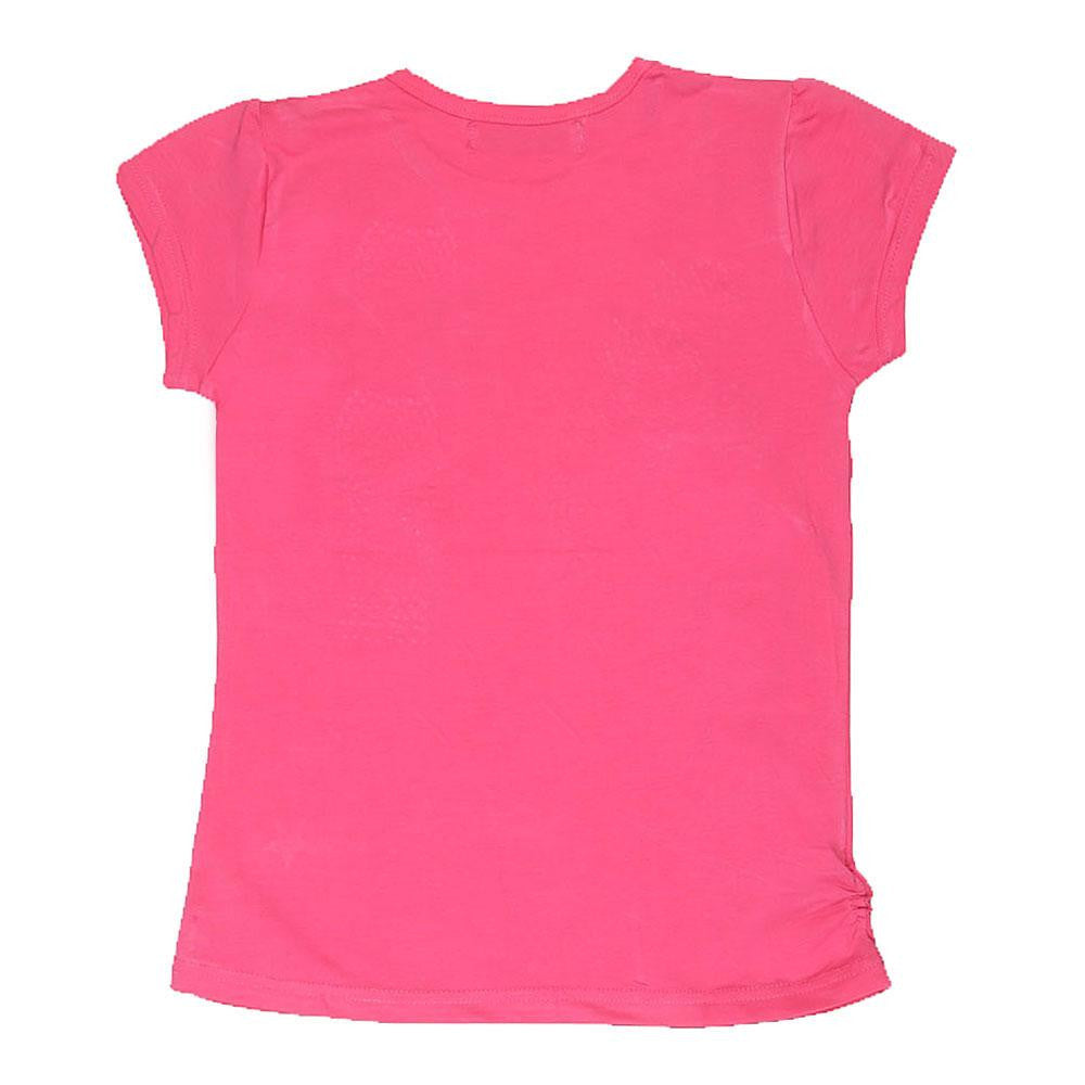 Girls Half Sleeve Fancy T-Shirt - Pink - test-store-for-chase-value