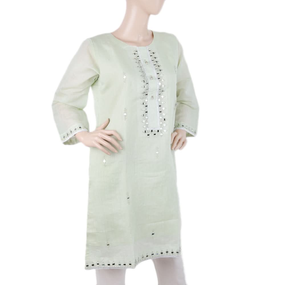 Women's Embroidered Kurti - Light  Green, Women, Ready Kurtis, Chase Value, Chase Value