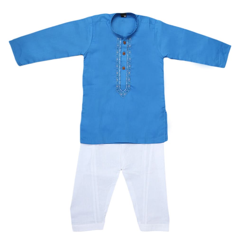 Boys Embroidered Kurta Shalwar Suit - Sky Blue, Kids, Boys Shalwar Kameez, Chase Value, Chase Value