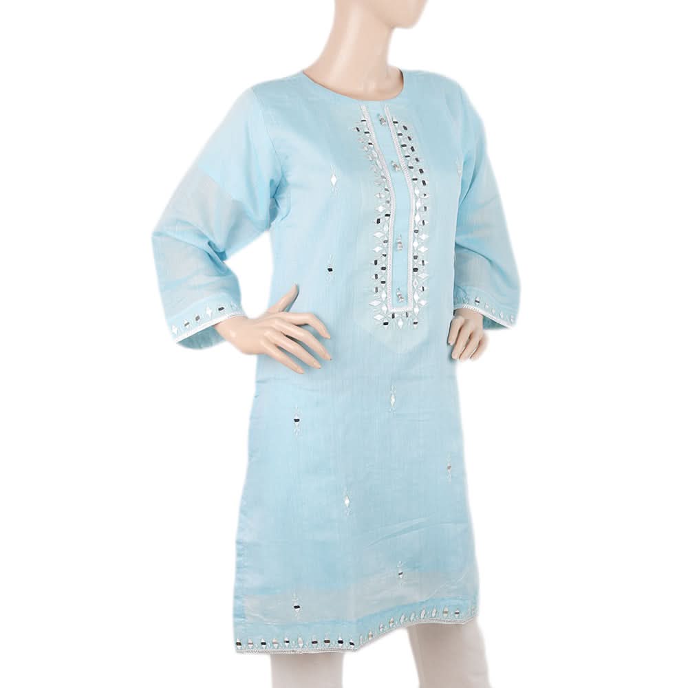 Women's Embroidered Kurti With Stone - Blue, Women, Ready Kurtis, Chase Value, Chase Value