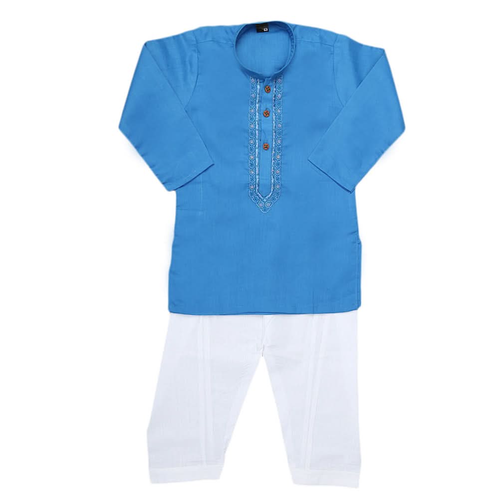 Boys Embroidered Kurta Shalwar Suit - Sky Blue, Kids, Boys Shalwar Kameez, Chase Value, Chase Value