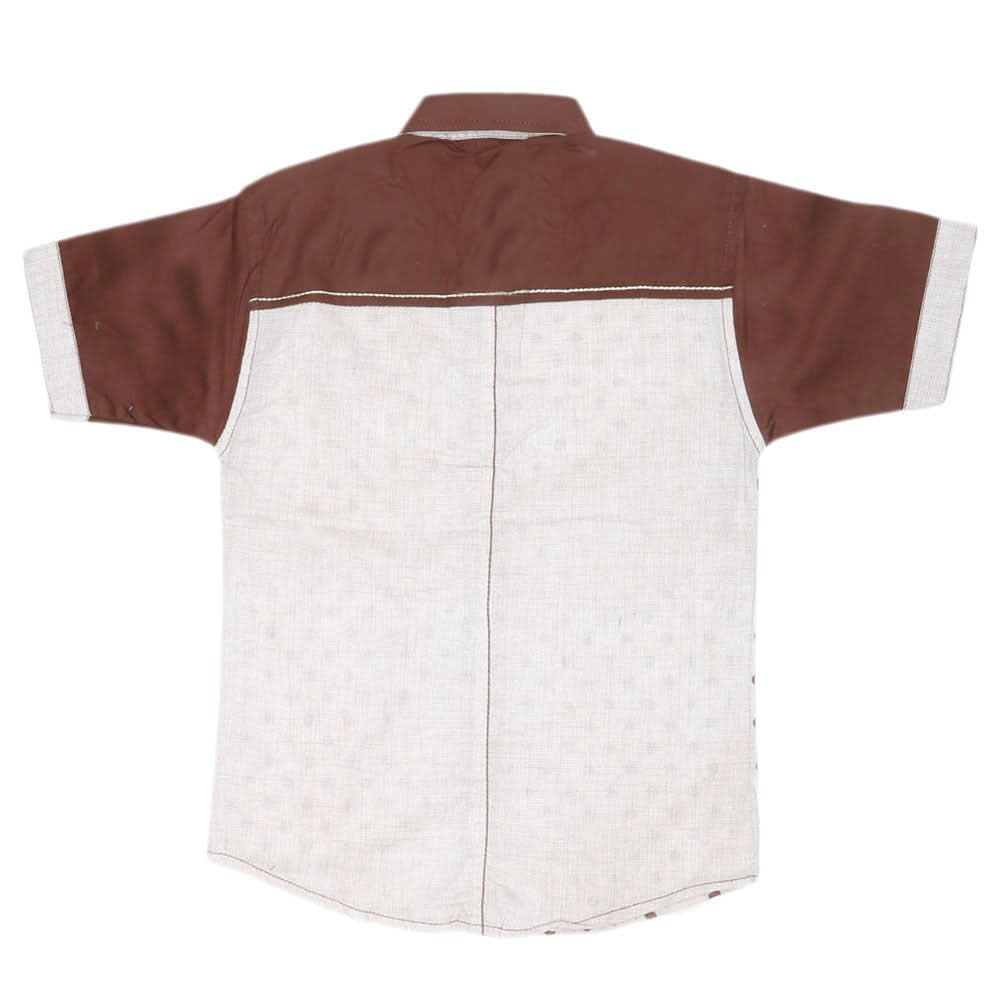 Boys Half Sleeves Casual Shirt - Brown, Kids, Boys Shirts, Chase Value, Chase Value