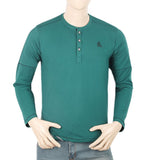 Men's Full Sleeves Round Neck T-Shirt - Dark Green, Men, T-Shirts And Polos, Chase Value, Chase Value