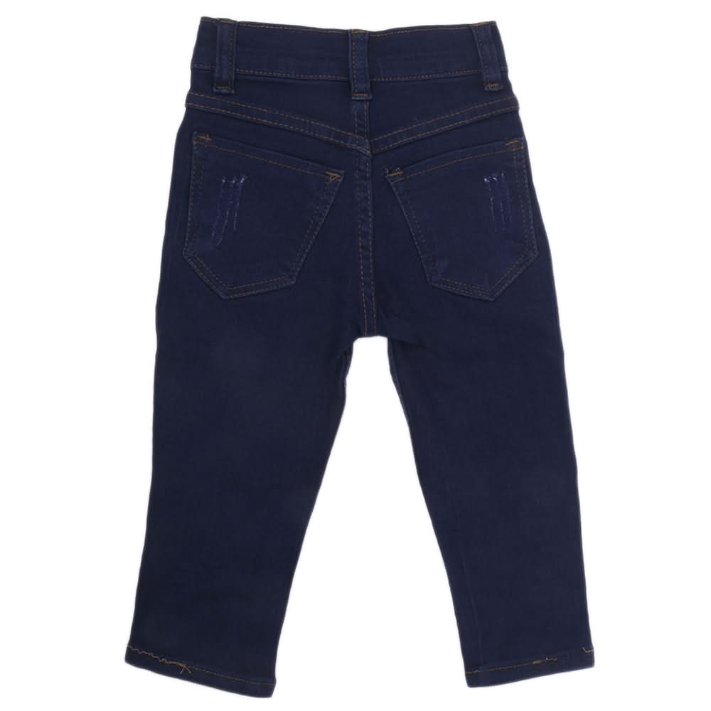 Girls Pearls Bottom Denim Pant - Dark Blue, Kids, Girls Pants And Capri, Chase Value, Chase Value