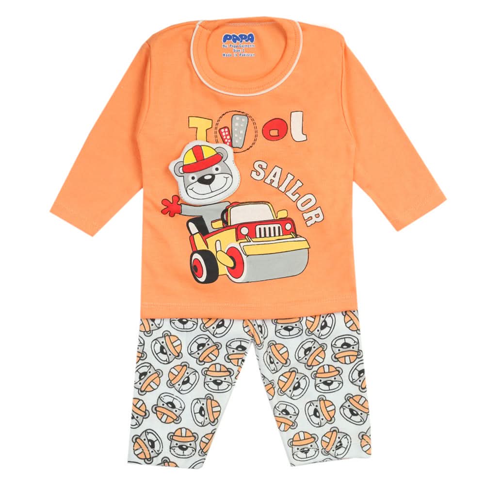 Newborn Boys Full Sleeves Suit - Peach, Newborn Boys Sets & Suits, Chase Value, Chase Value