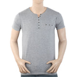 Men's Half Sleeves Y-Stud Fancy T-Shirt - Light Grey, Men, T-Shirts And Polos, Chase Value, Chase Value