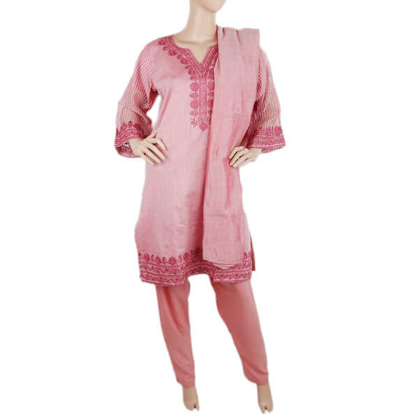 Womens Embroidered 03Pcs Suit - Pink, Women, 3Pcs Shalwar Suits, Chase Value, Chase Value