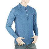 Men's Casual Kurta Collor Shirt - Blue, Men, Shirts, Chase Value, Chase Value