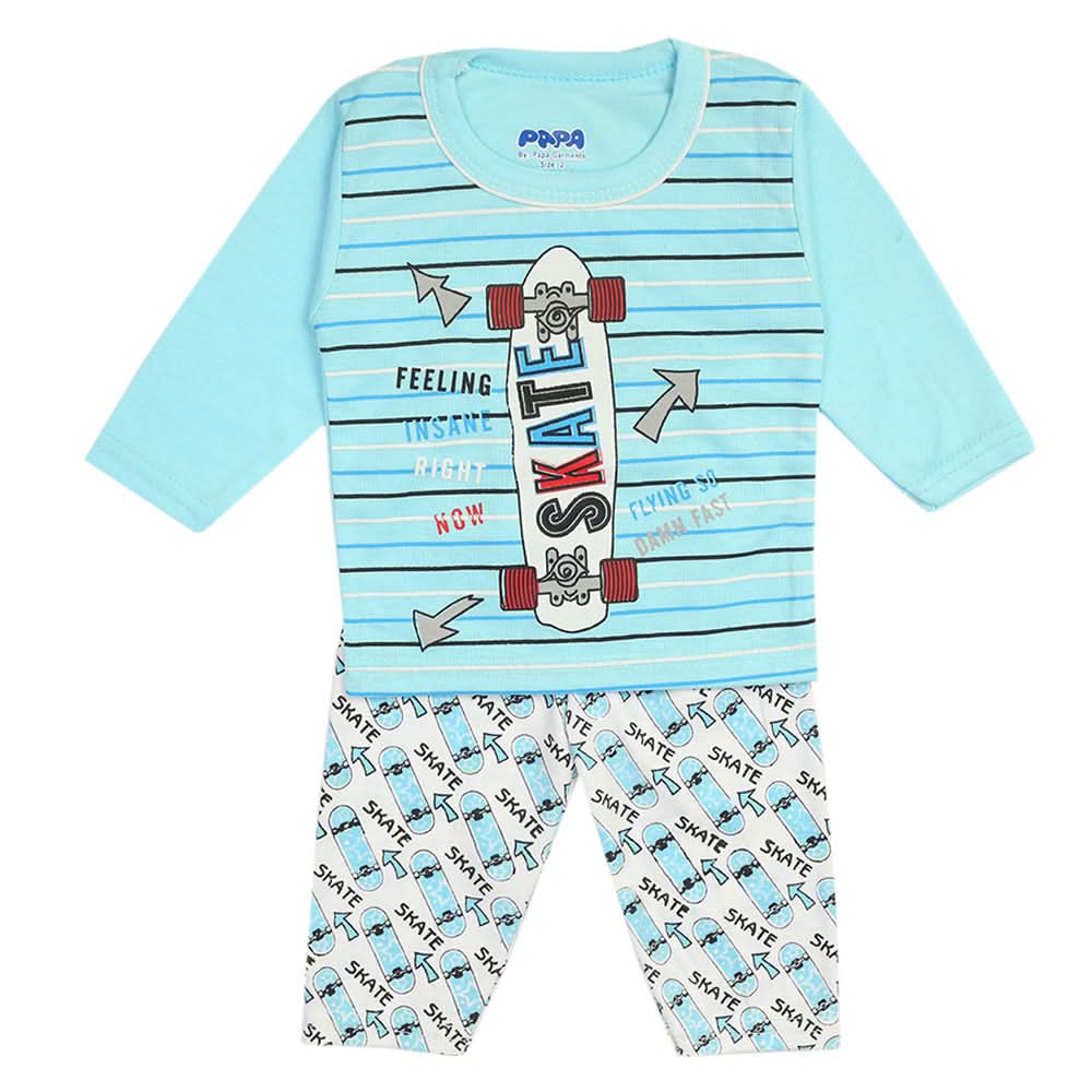 Newborn Boys Full Sleeves Suit - Sky Blue, Newborn Boys Sets & Suits, Chase Value, Chase Value