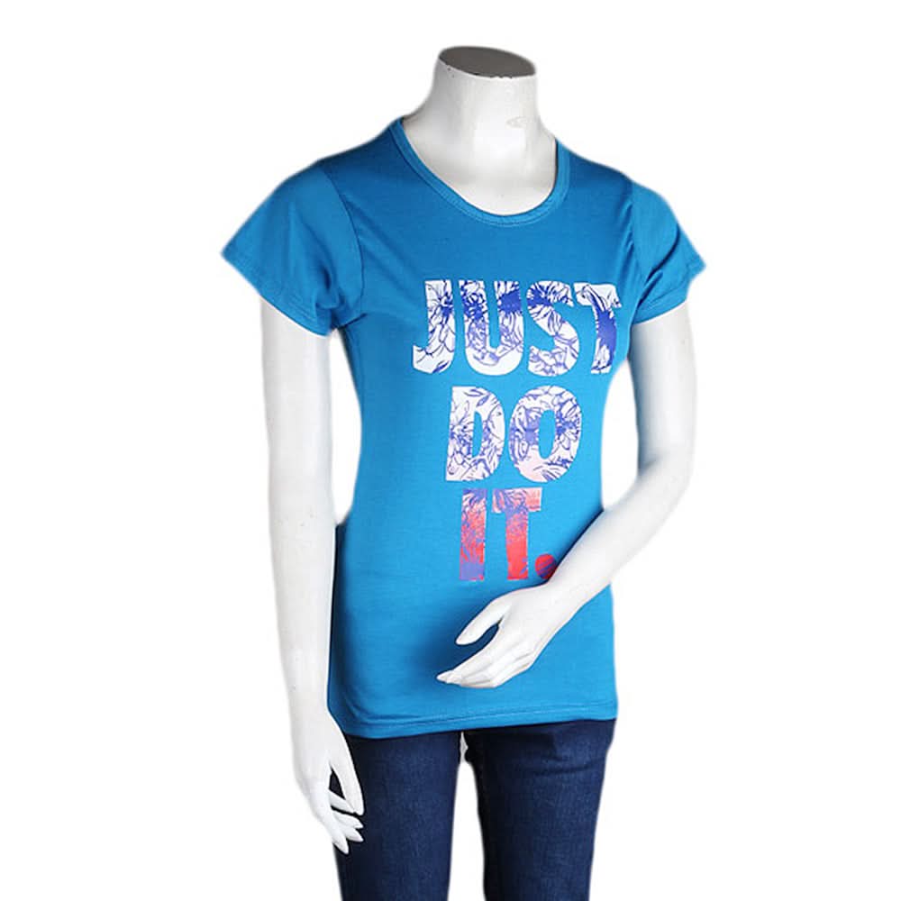 Women's Printed T-Shirt- blue, Women, T-Shirts And Tops, Chase Value, Chase Value